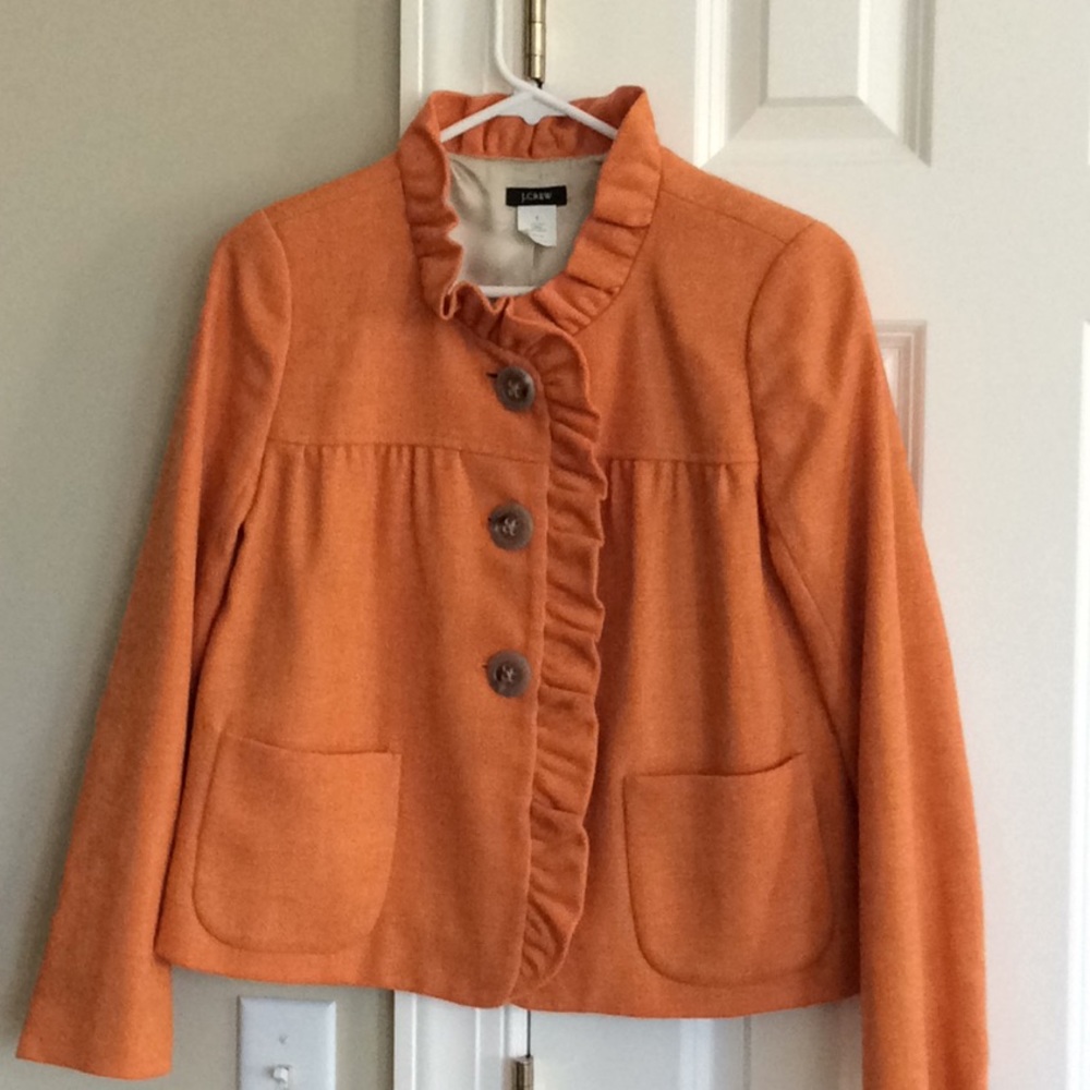 J Crew Orange Heathered Blazer
